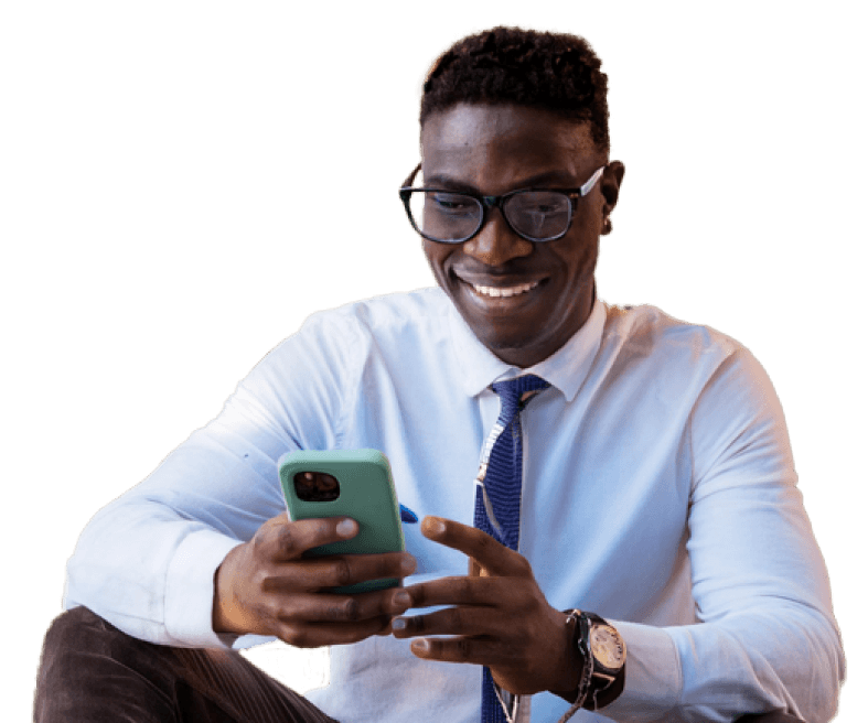 Student with phone